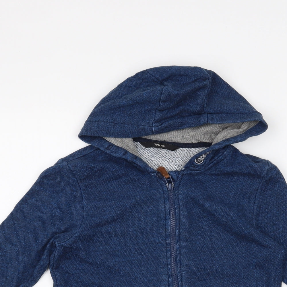 George Boys Blue   Full Zip Hoodie Size 7-8 Years