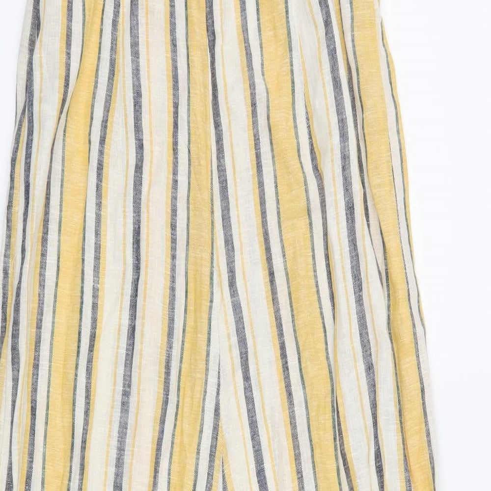 FOREVER 21 Womens Yellow Striped  Jumpsuit One-Piece Size S