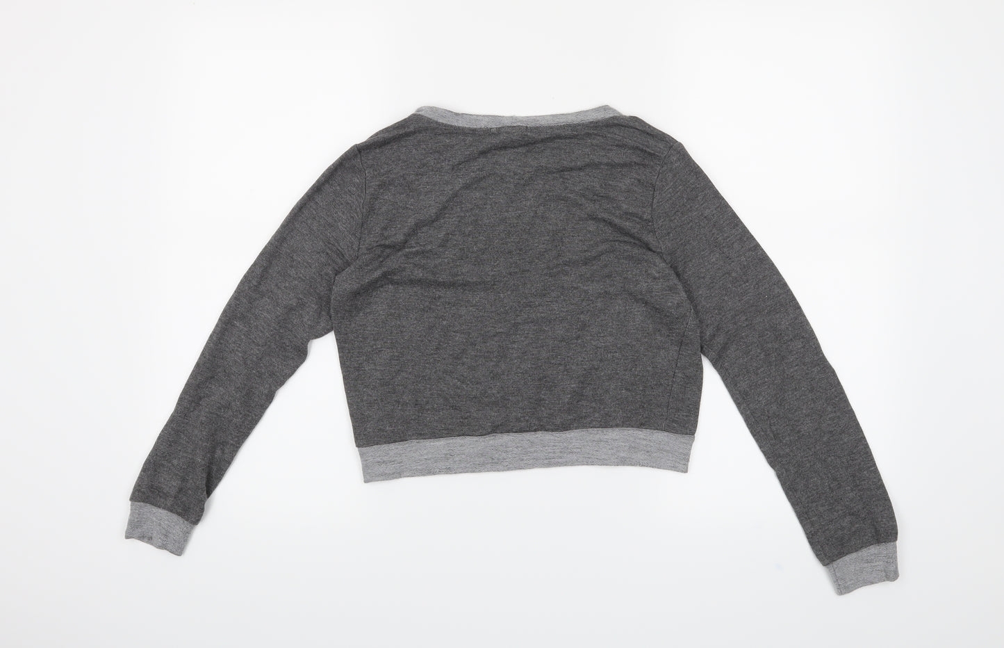 one clothing Womens Grey   Cropped T-Shirt Size XS