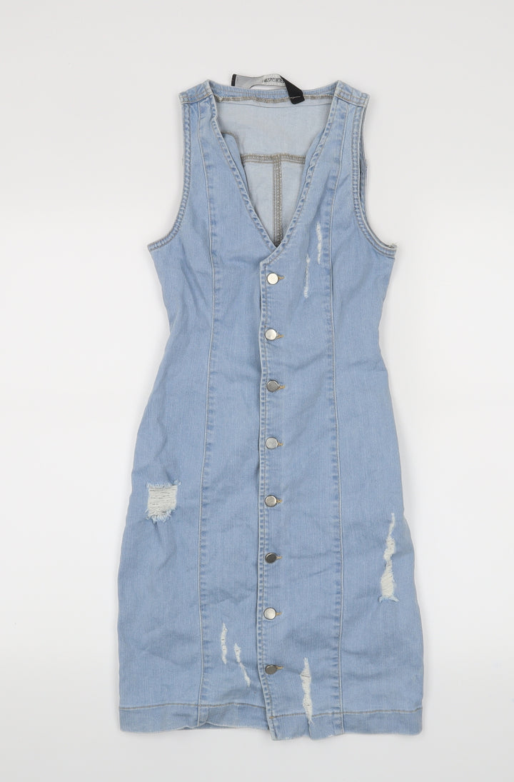 Missguided Womens Blue A-Line Size 4