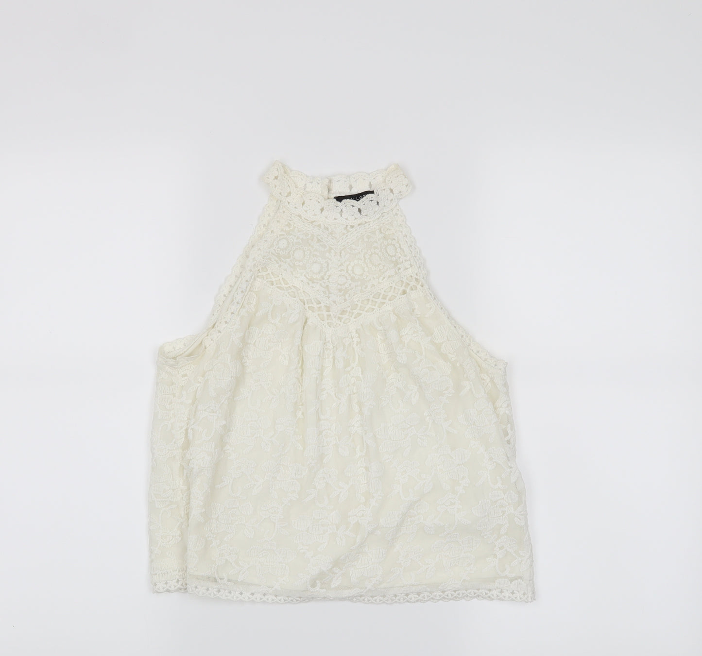 New Look Womens White   Cropped Tank Size 8