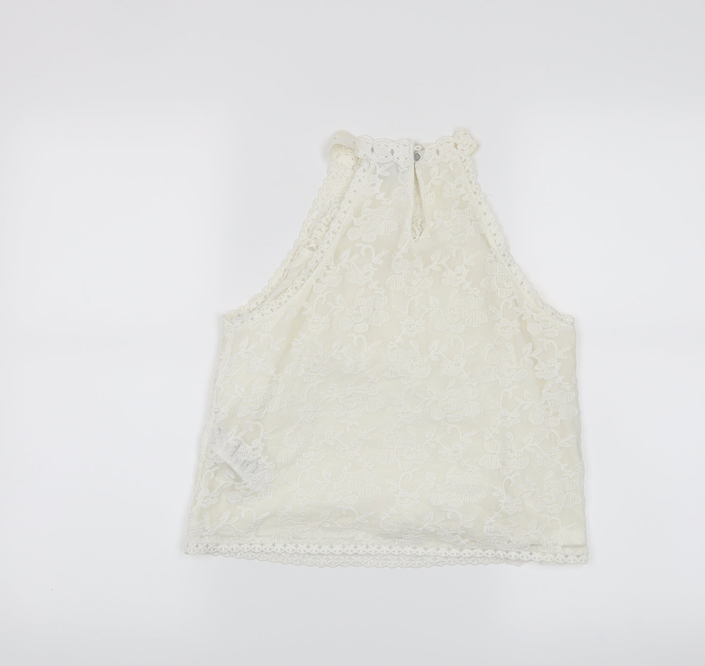 New Look Womens White   Cropped Tank Size 8