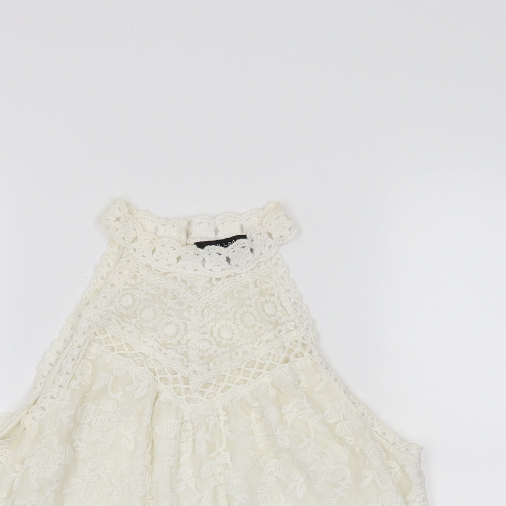 New Look Womens White   Cropped Tank Size 8