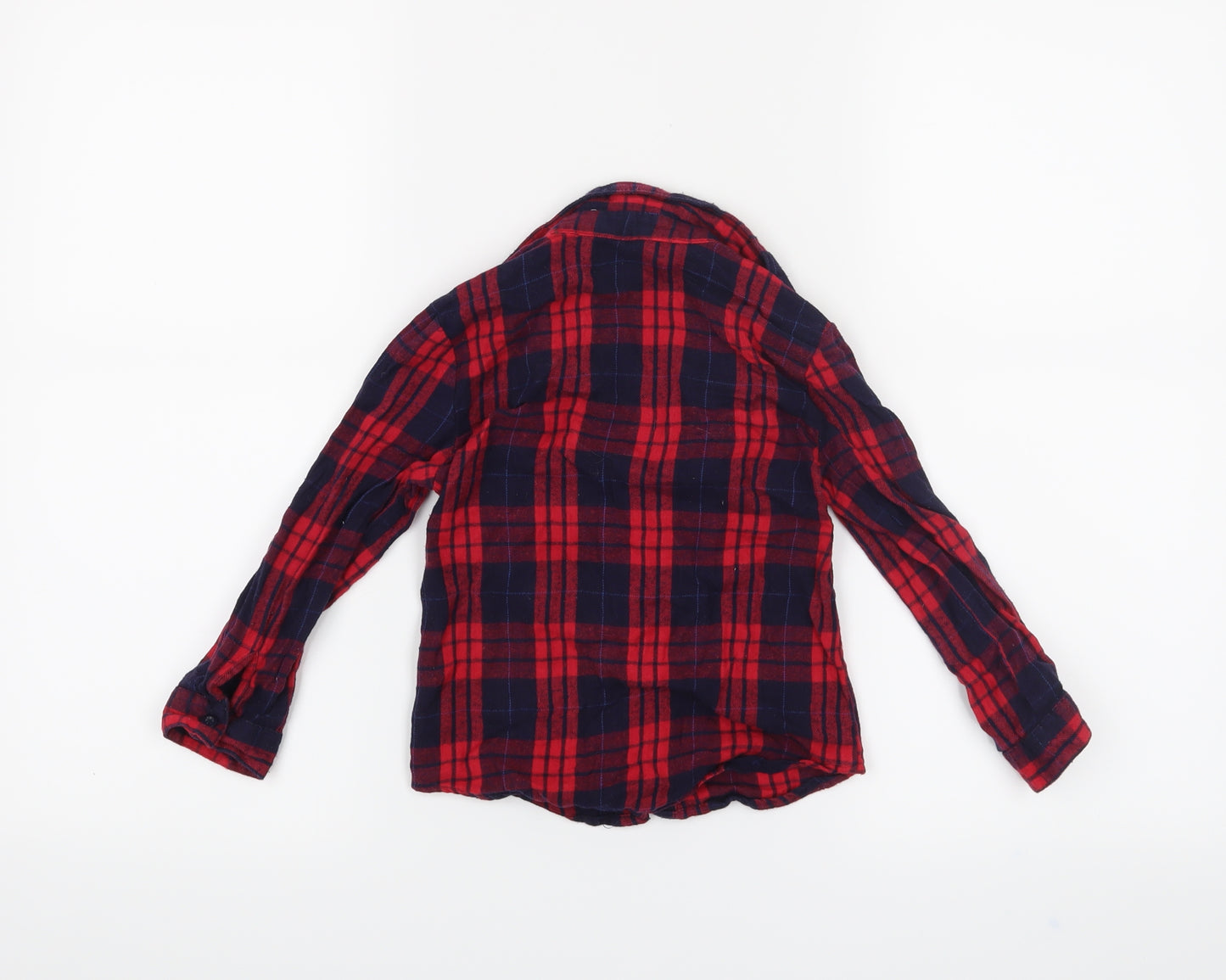 YD Girls Red Check  Basic Button-Up Size 5-6 Years