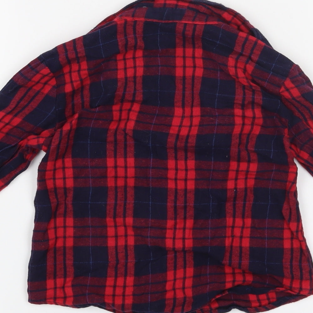YD Girls Red Check  Basic Button-Up Size 5-6 Years