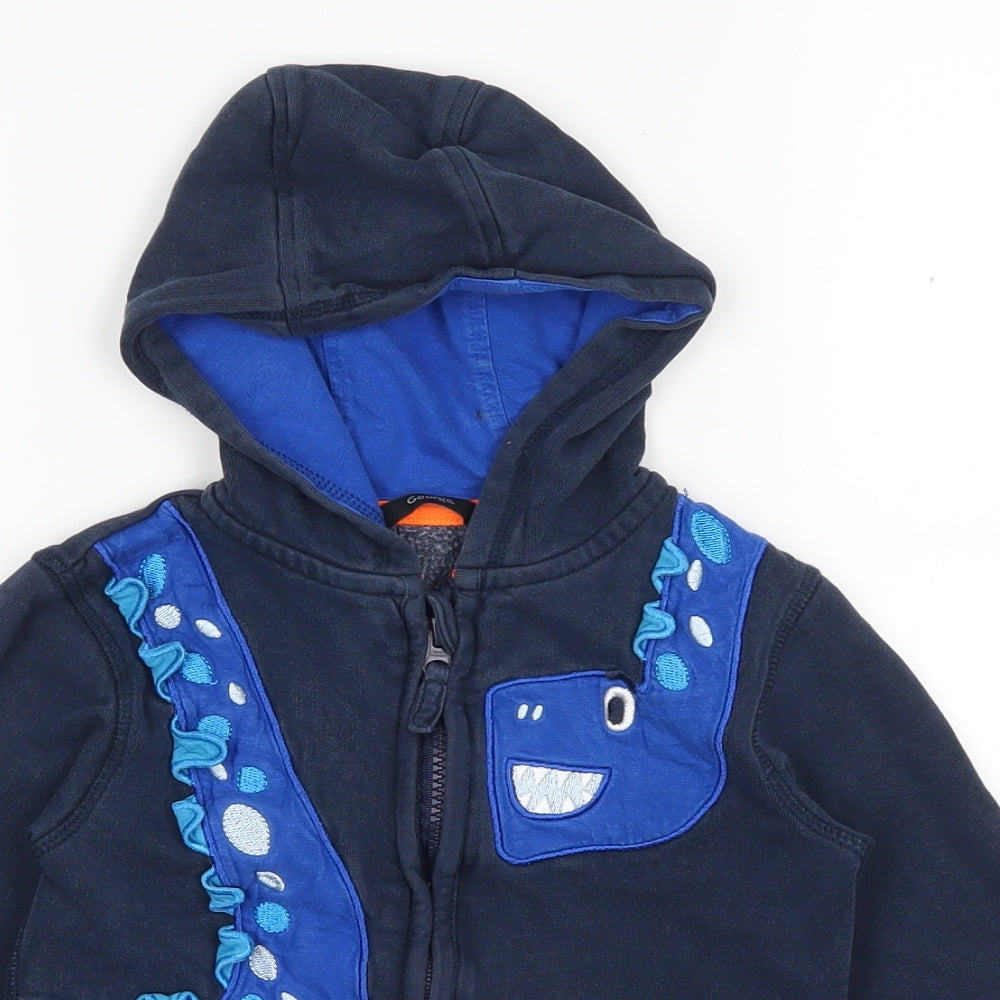 George Boys Blue   Full Zip Hoodie Size 5-6 Years