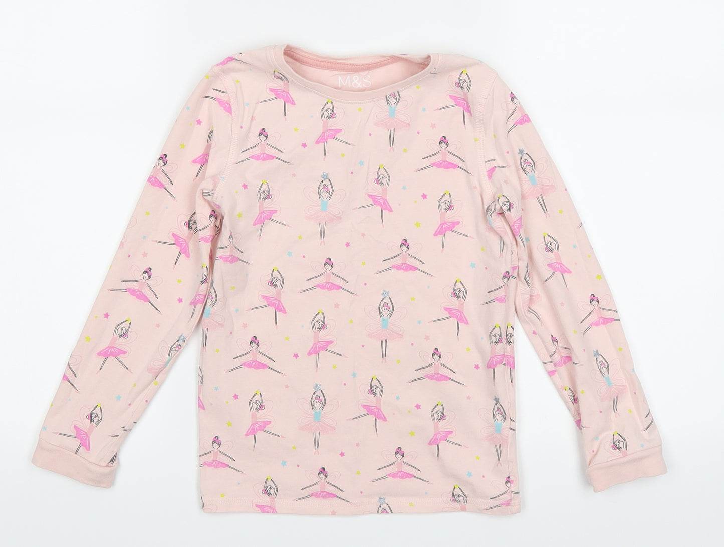 Marks and Spencer Girls Pink   Basic T-Shirt Size 6-7 Years