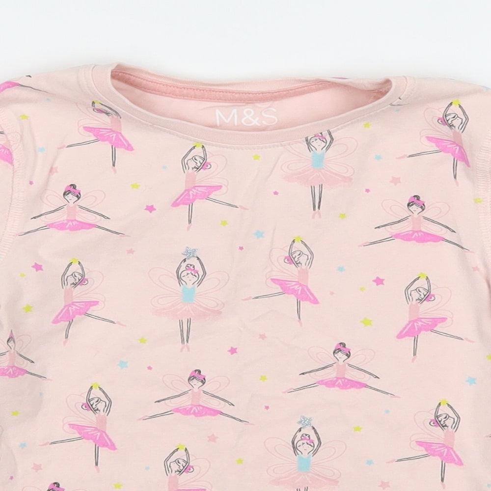 Marks and Spencer Girls Pink   Basic T-Shirt Size 6-7 Years