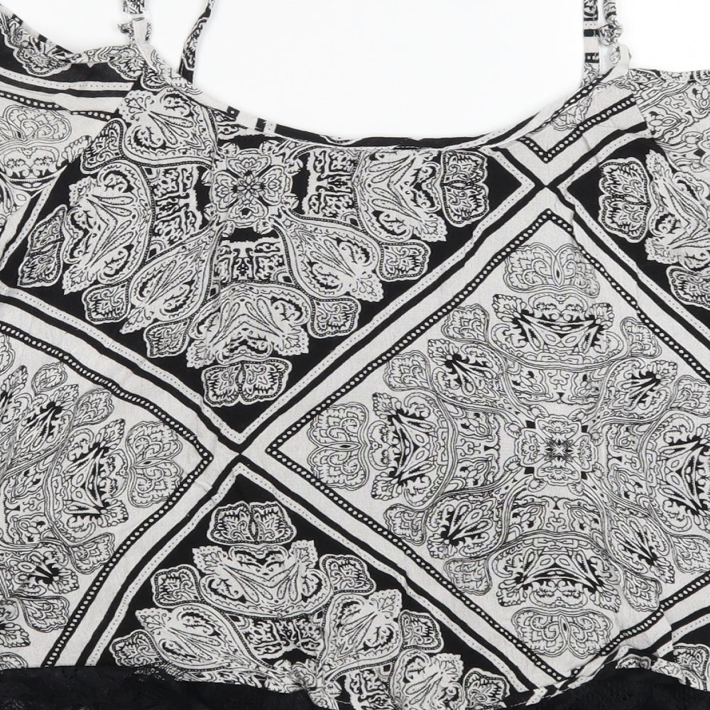 Select Womens Black Paisley  Basic Blouse Size 12