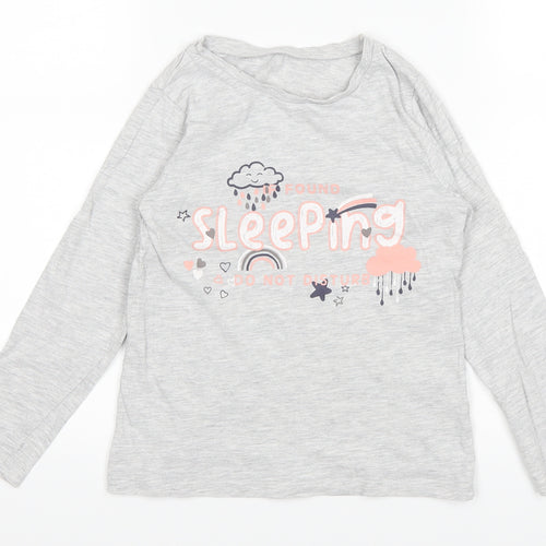 George Girls Grey   Basic T-Shirt Size 6-7 Years