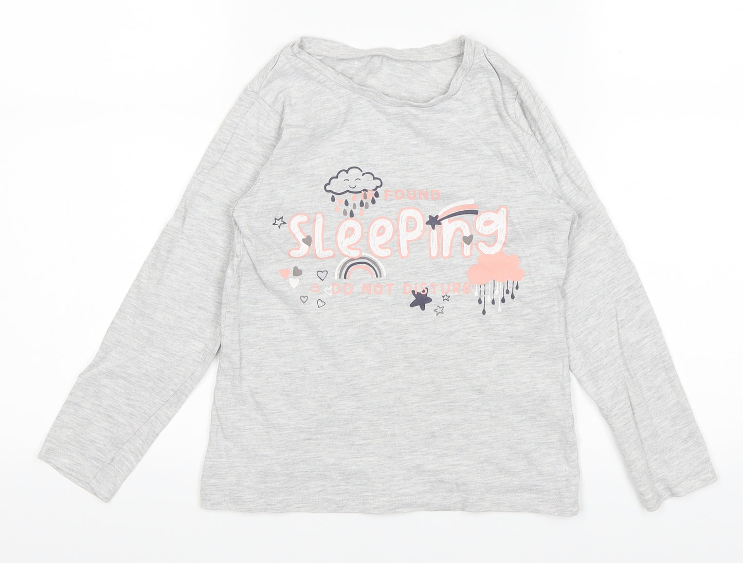 George Girls Grey   Basic T-Shirt Size 6-7 Years