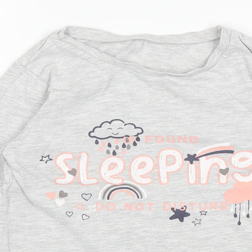 George Girls Grey   Basic T-Shirt Size 6-7 Years