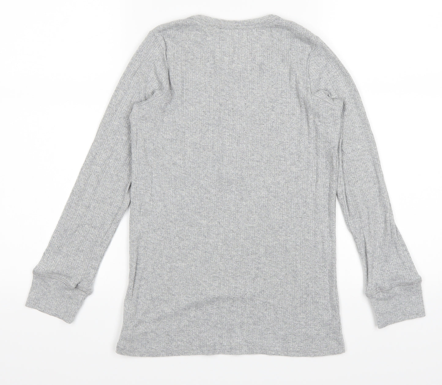 NEXT Girls Grey   Pullover Jumper Size 10 Years  - Metalic