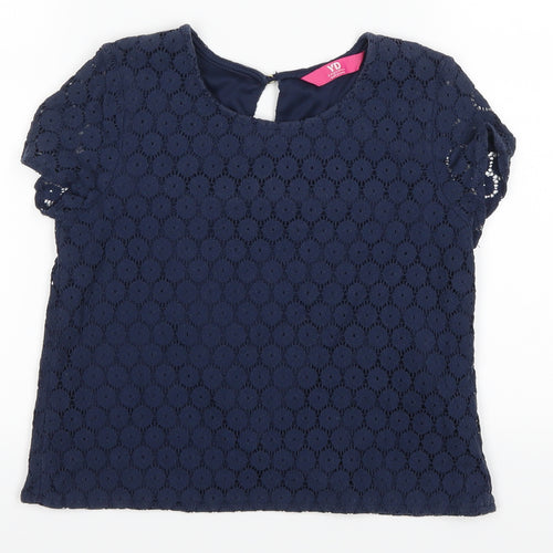 YD  Girls Blue   Basic T-Shirt Size 9-10 Years
