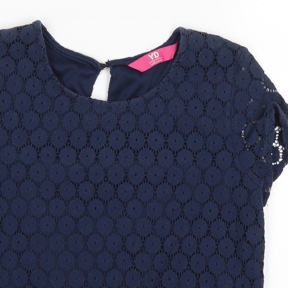 YD  Girls Blue   Basic T-Shirt Size 9-10 Years