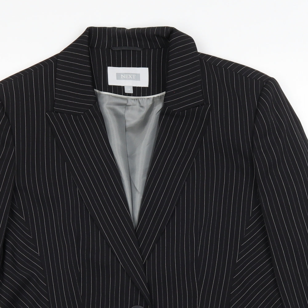 NEXT Womens Black Striped  Jacket Blazer Size 14