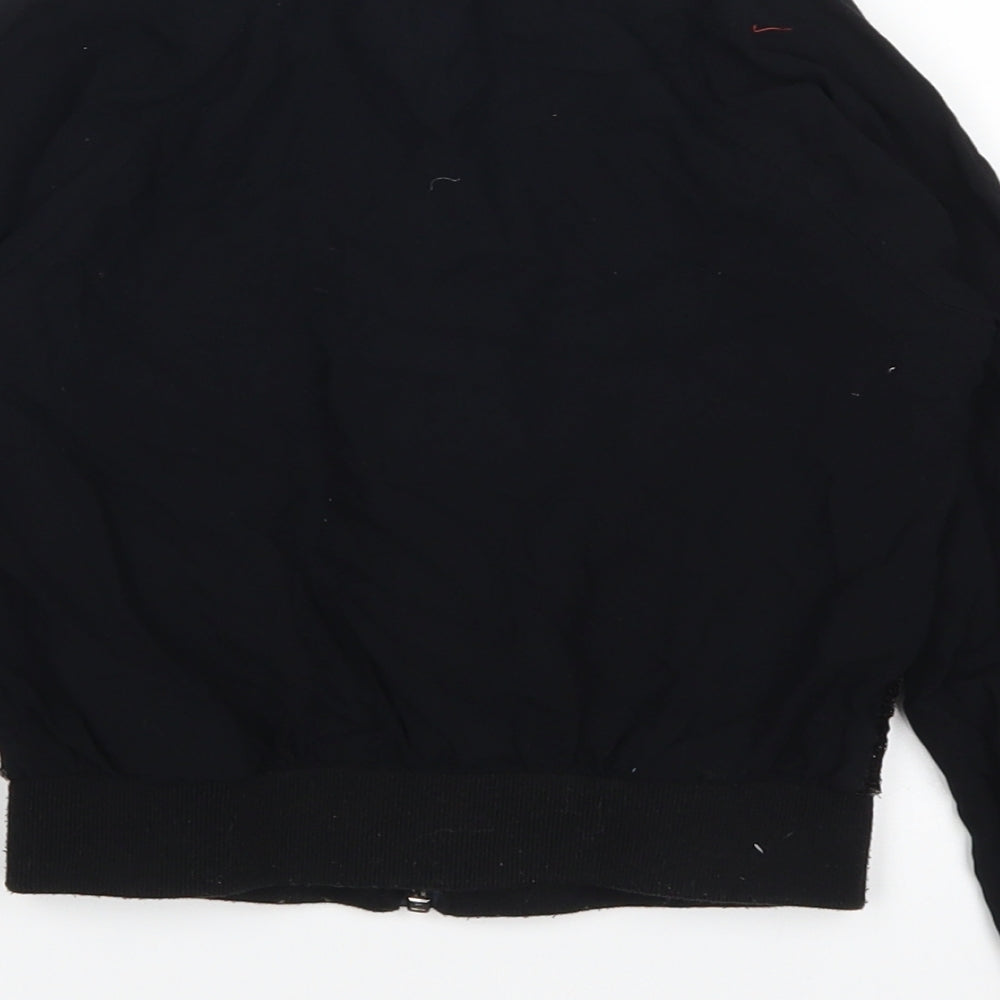 H&M Girls Black   Bomber Jacket Jacket Size 8-9 Years