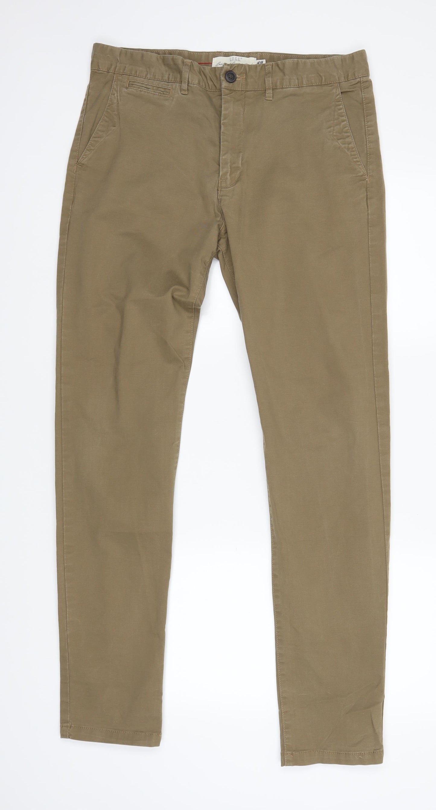 H&M Mens Brown   Trousers  Size 33 L31 in