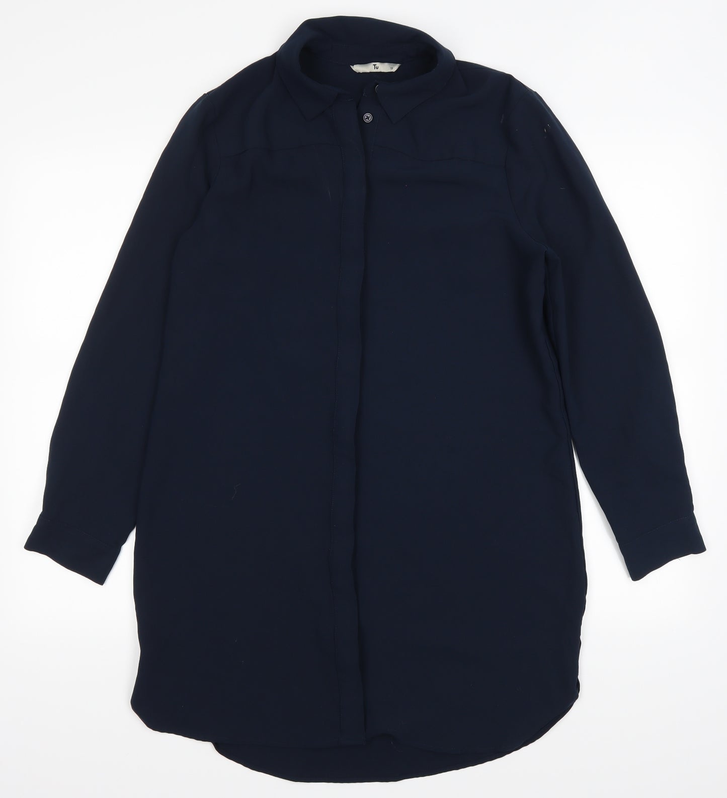tu  Womens Blue   Basic Button-Up Size 12