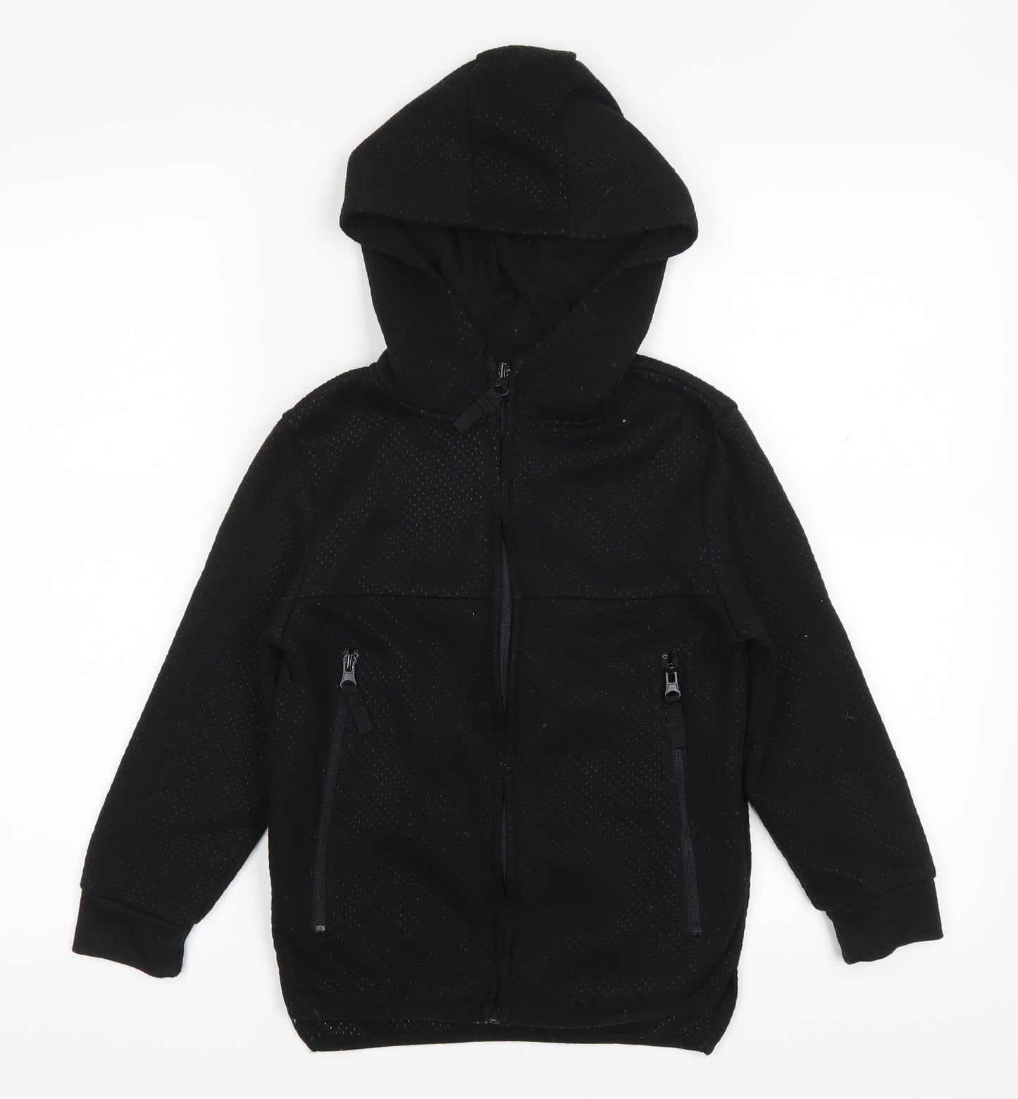 Primark Boys Black   Full Zip Hoodie Size 7-8 Years