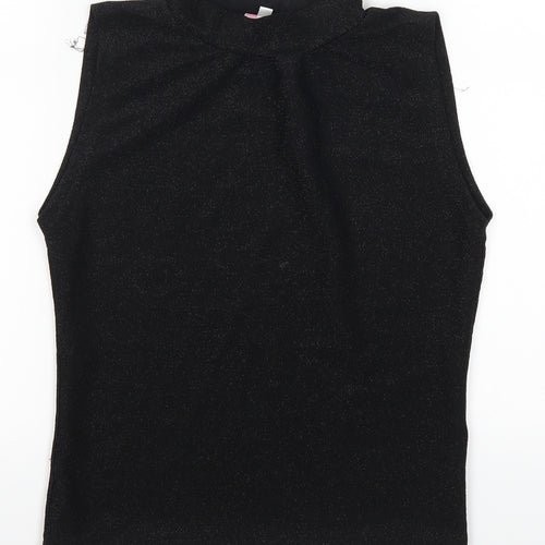 Miss E-vie Girls Black   Basic Tank Size 13-14 Years