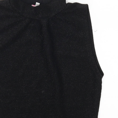 Miss E-vie Girls Black   Basic Tank Size 13-14 Years