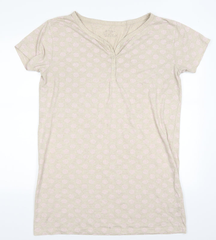 Primark Womens Beige Polka Dot  T-Shirt Dress  Size S