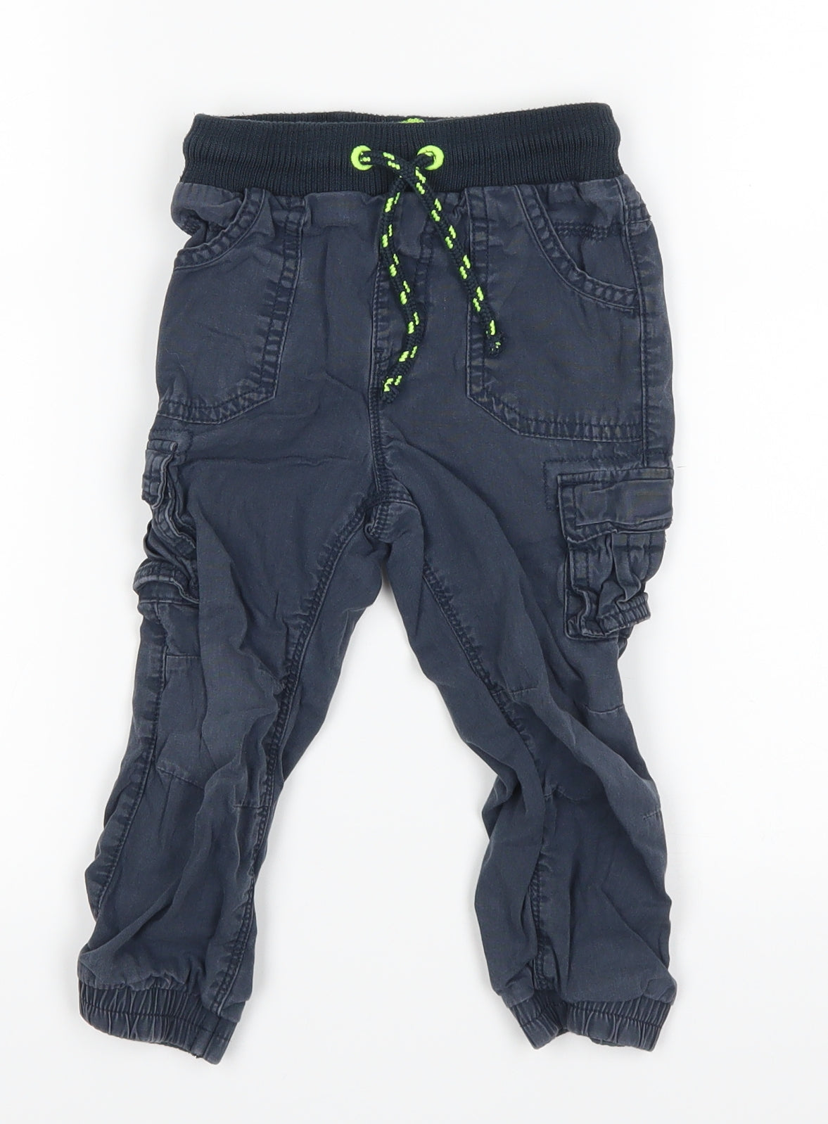 F&F Boys Blue   Cargo Trousers Size 2-3 Years