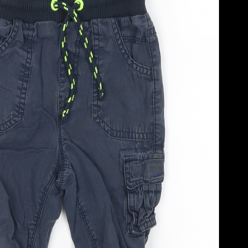 F&F Boys Blue   Cargo Trousers Size 2-3 Years
