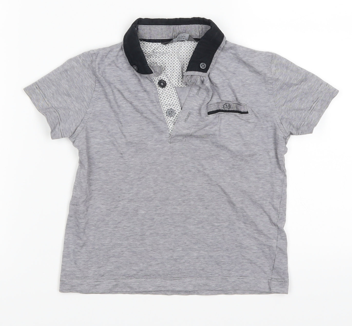 Primark Boys Black Striped  Basic Polo Size 2-3 Years