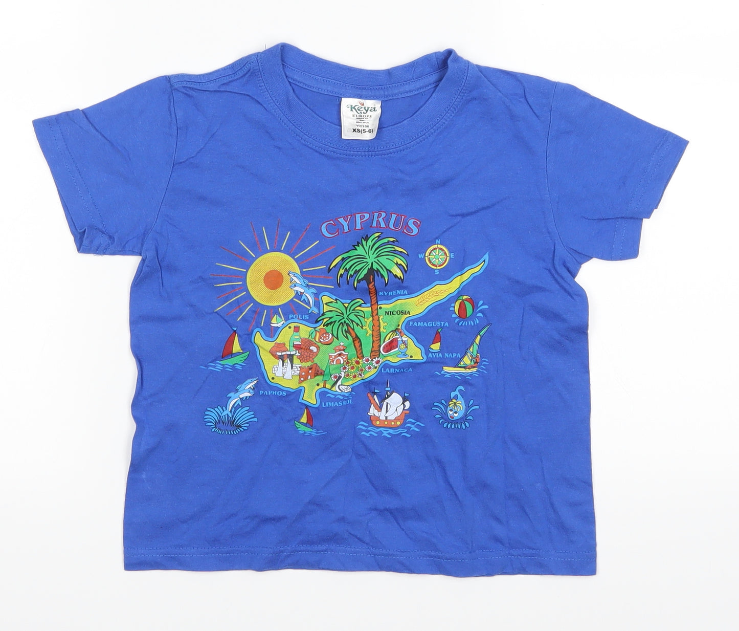 Keya Boys Blue   Basic T-Shirt Size 5-6 Years