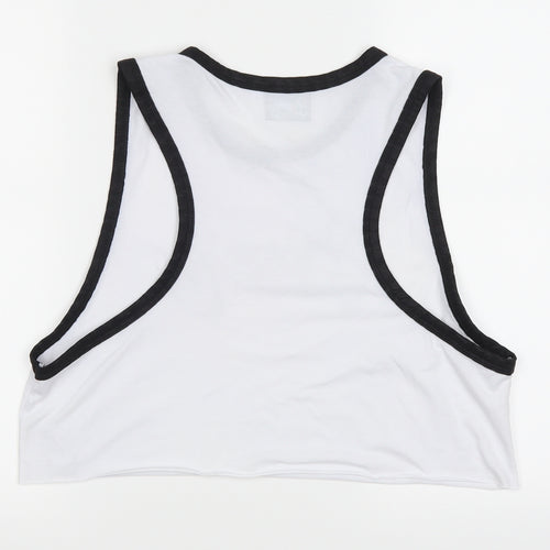 bossy Womens White   Cropped Tank Size XL