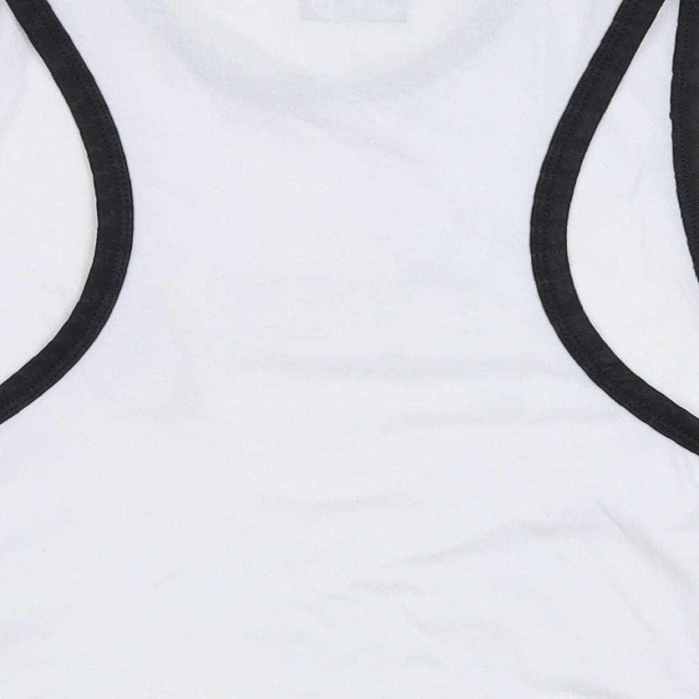 bossy Womens White   Cropped Tank Size XL