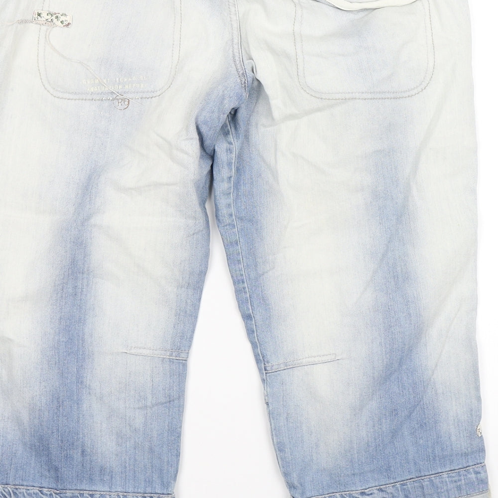 River Island Womens Blue  Denim Cargo Shorts Size 12