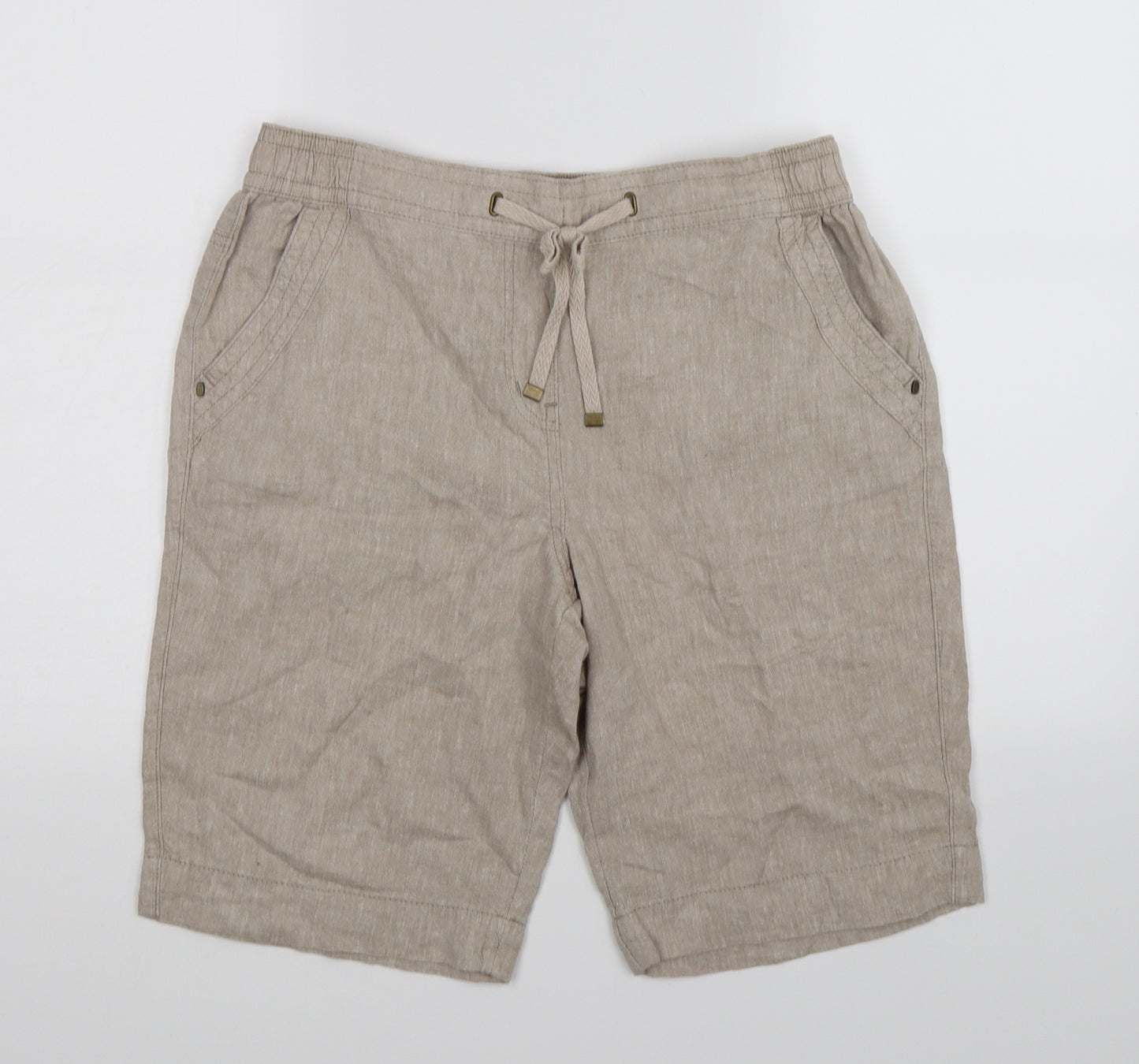 George Womens Beige  Canvas Cargo Shorts Size 12