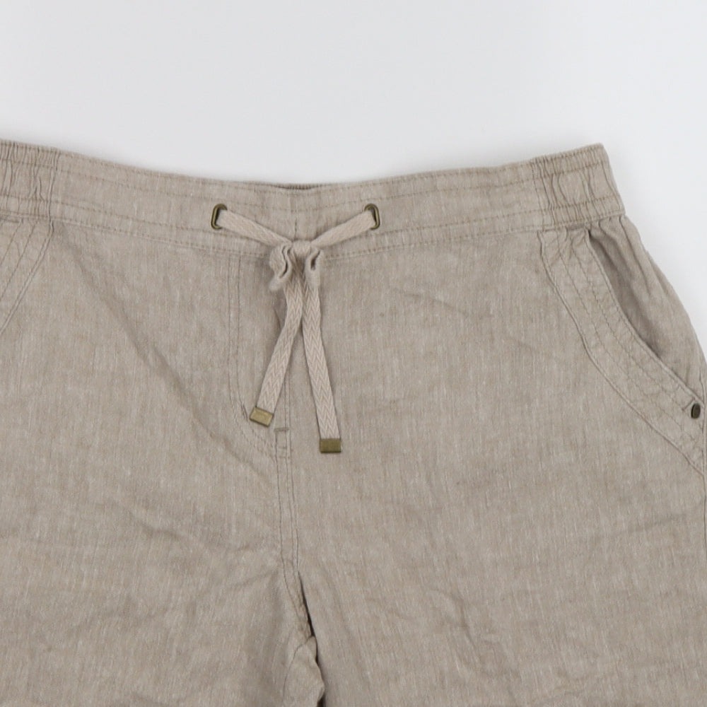 George Womens Beige  Canvas Cargo Shorts Size 12