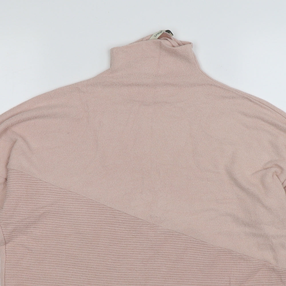 George Womens Pink Striped Knit Pullover Jumper Size M