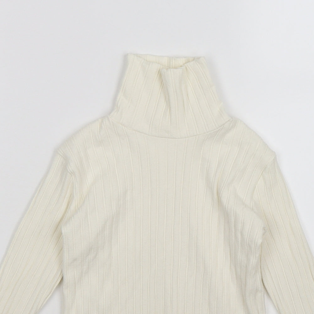 Zara Girls White Striped Knit Pullover Jumper Size 8 Years