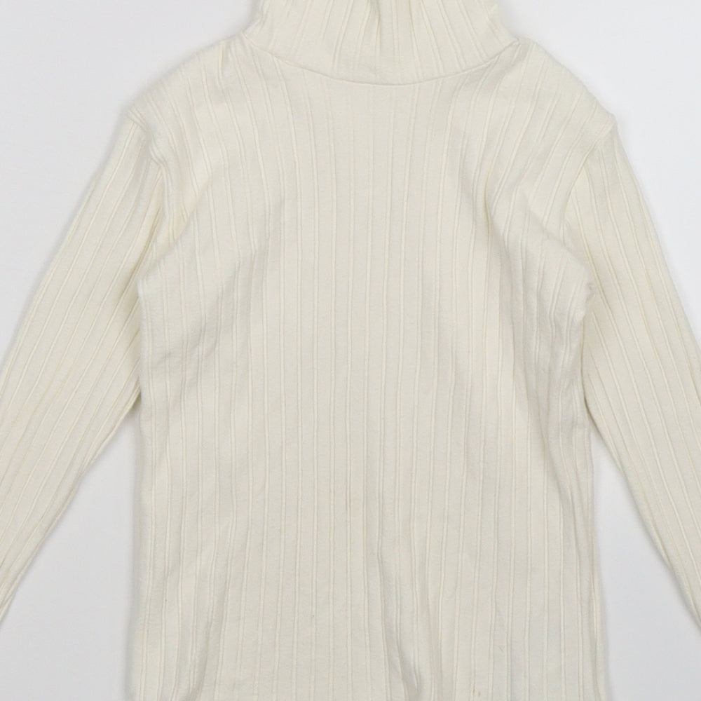 Zara Girls White Striped Knit Pullover Jumper Size 8 Years
