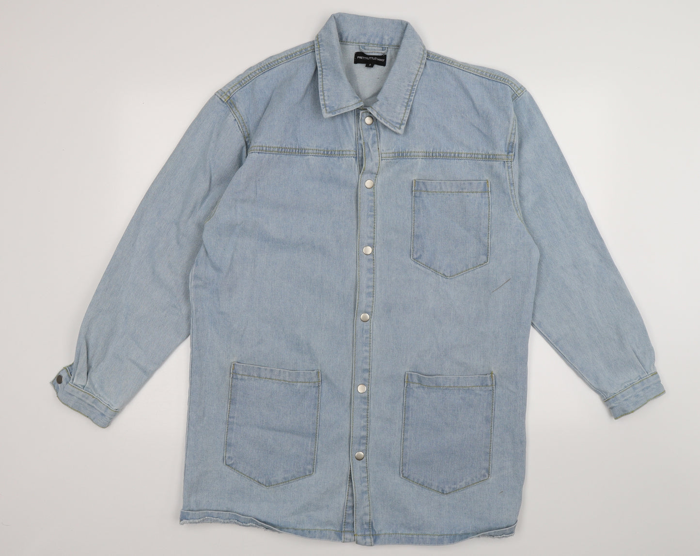 Pretty Little Thing  Womens Blue  Denim Shirt Dress  Size 8  - oversized