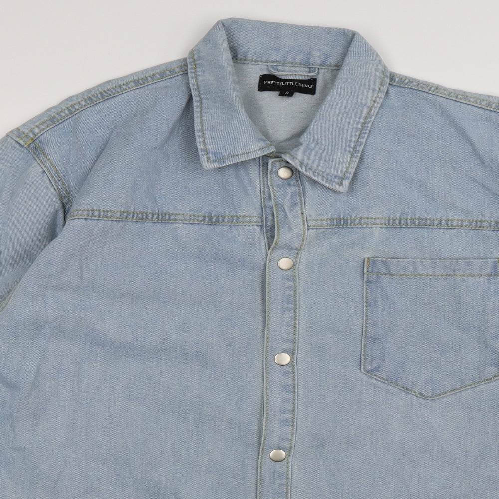 Pretty Little Thing  Womens Blue  Denim Shirt Dress  Size 8  - oversized