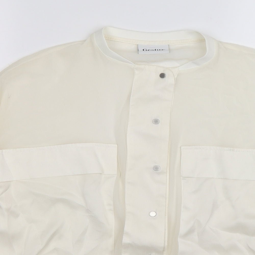 Gestuz Womens Ivory   Basic Blouse Size 10