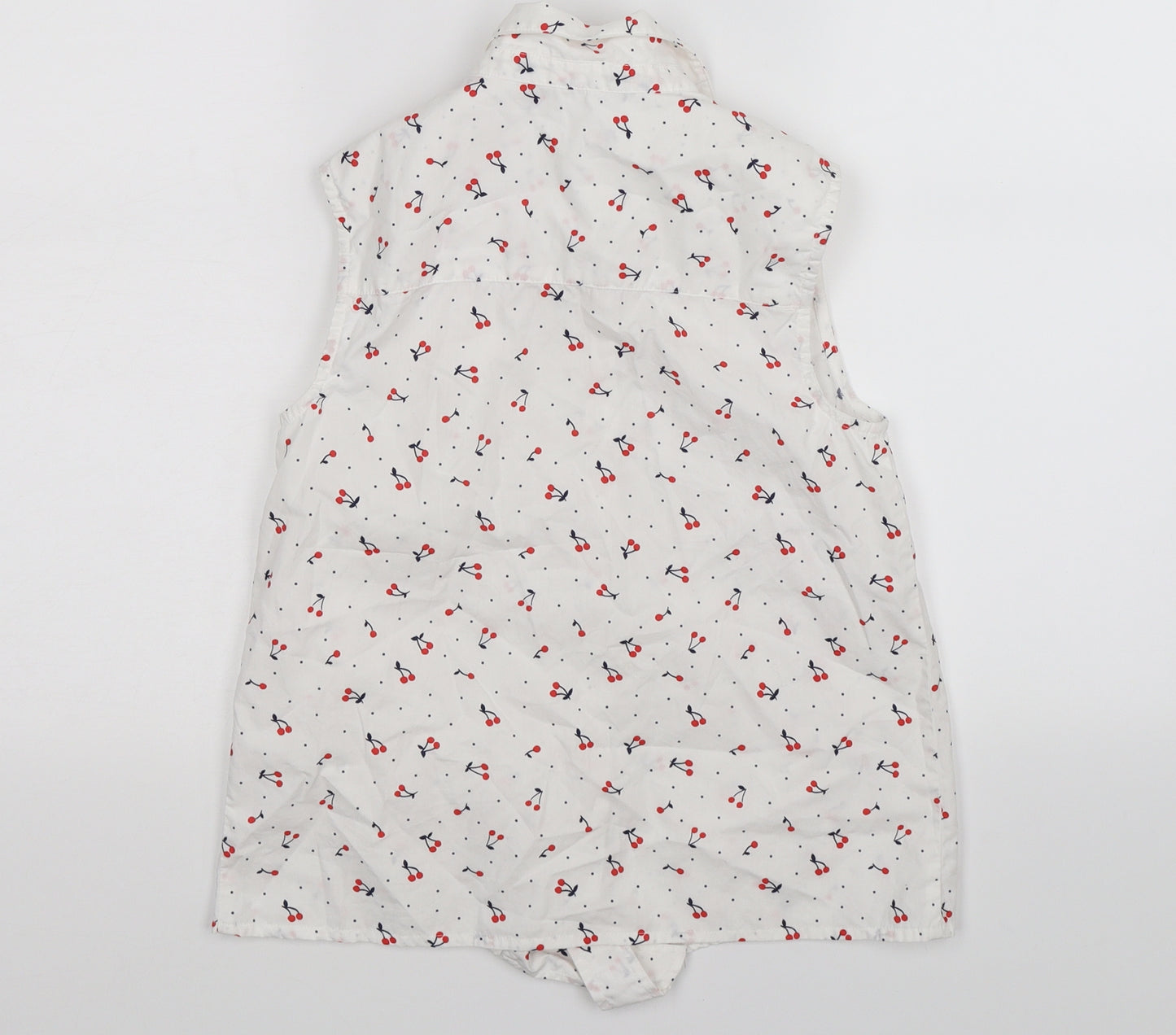 GEPRGE Girls White   Cropped Blouse Size 10-11 Years  - cherries