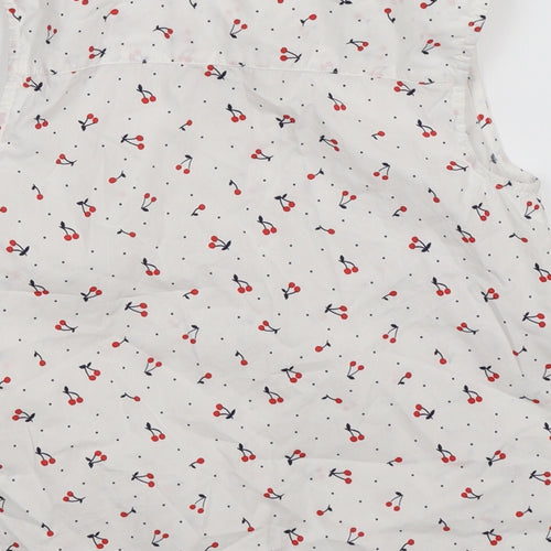 GEPRGE Girls White   Cropped Blouse Size 10-11 Years  - cherries