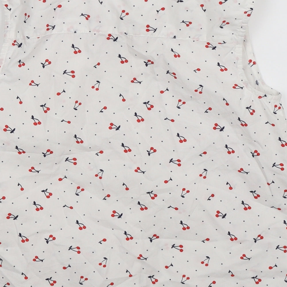 GEPRGE Girls White   Cropped Blouse Size 10-11 Years  - cherries