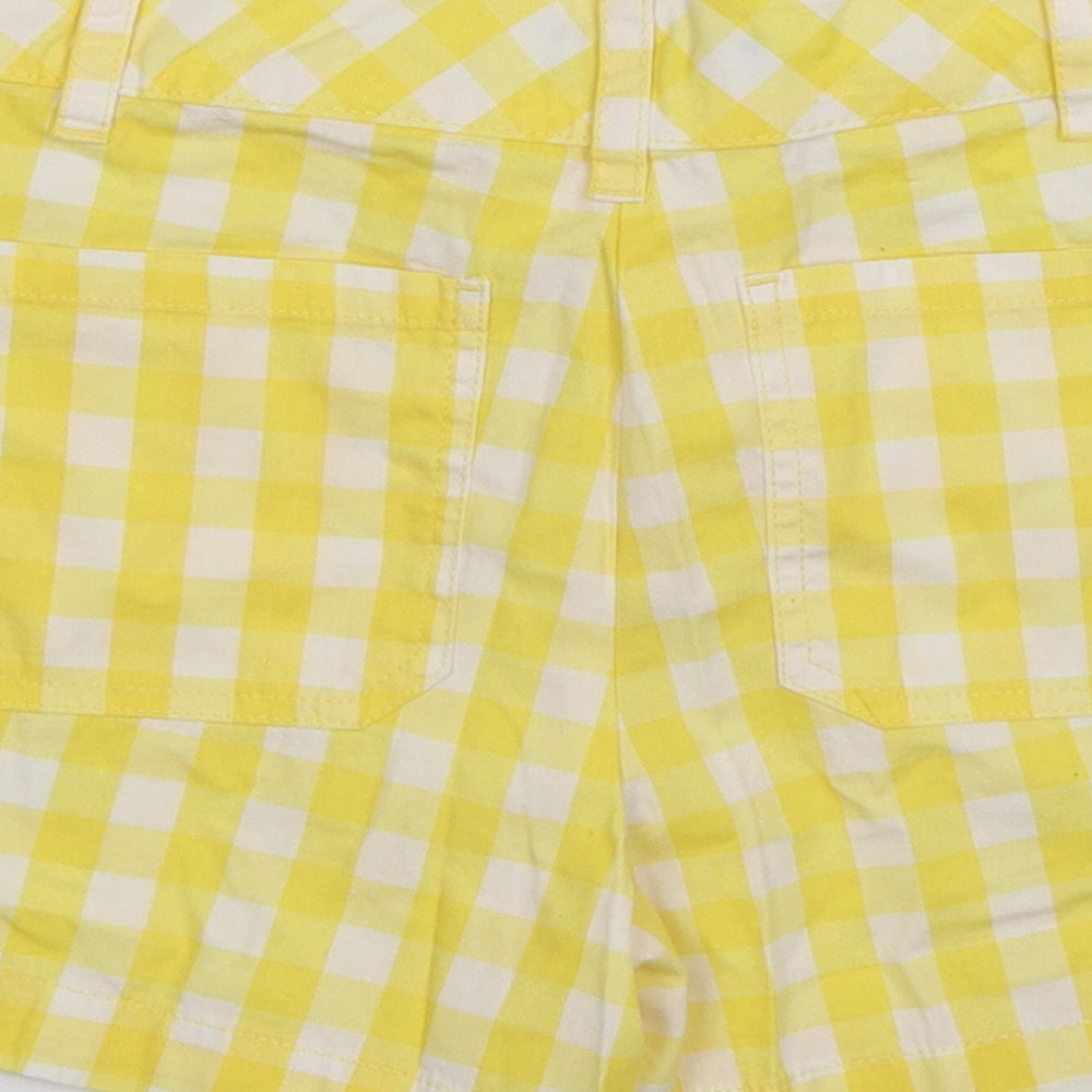 Papaya Womens Yellow Check  Chino Shorts Size 8