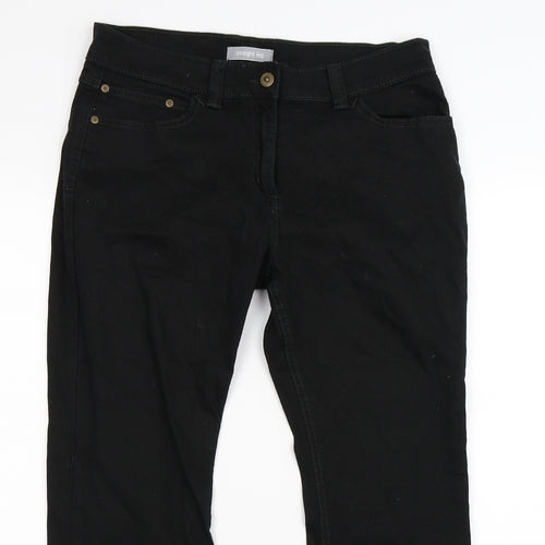 Marks and Spencer Womens Black  Denim Straight Jeans Size 14 L26 in - short leg