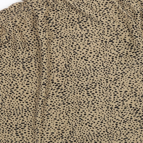 SheIn Womens Brown Polka Dot  Basic Blouse Size S  - one arm