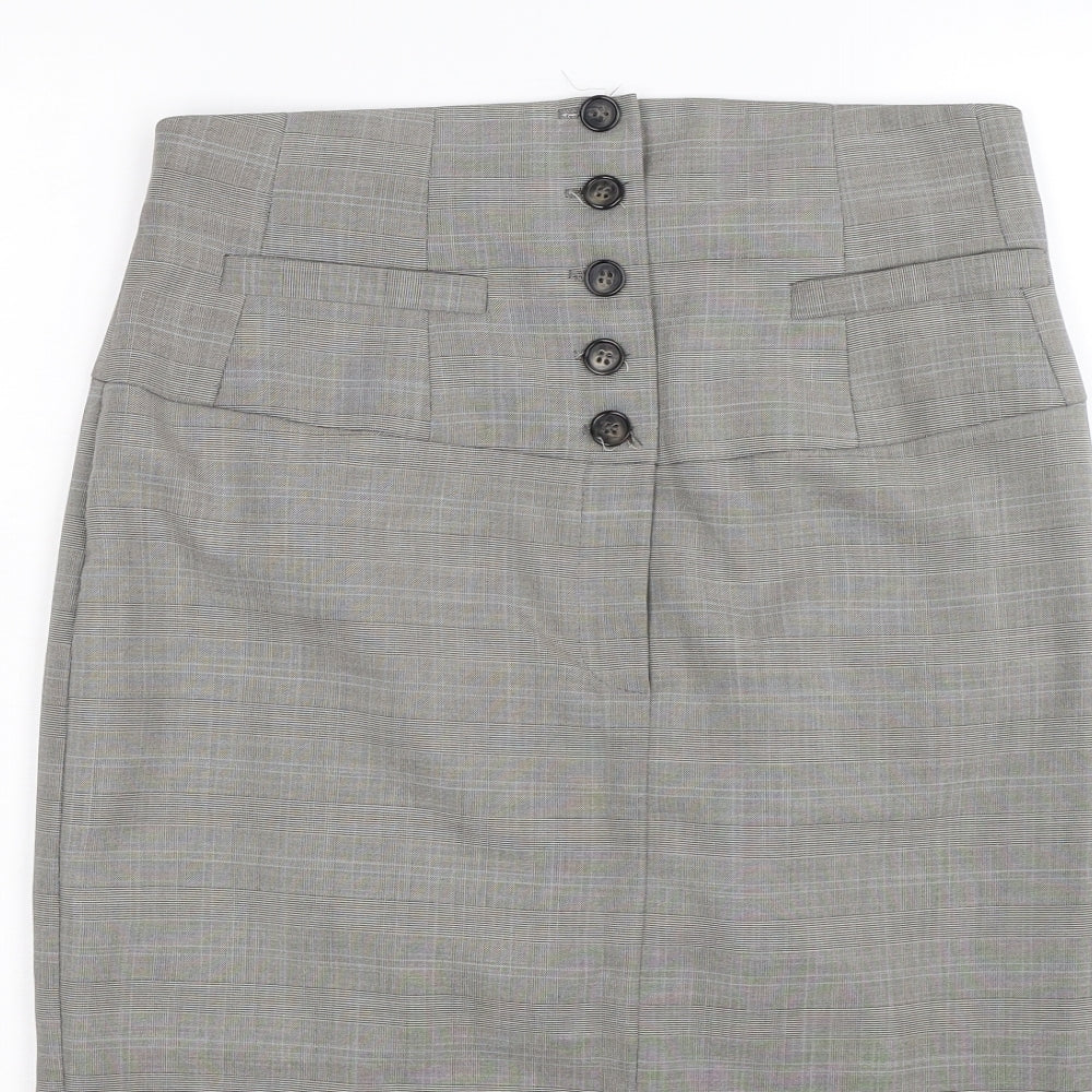 Limited Edition Womens Grey Check  Peasant Skirt Size 12