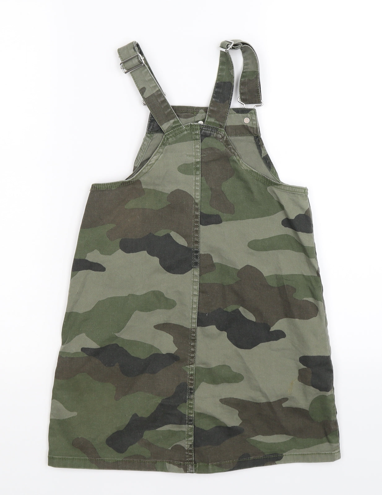 denim co Girls Green Camouflage Denim Dungaree One-Piece Size 9-10 Years